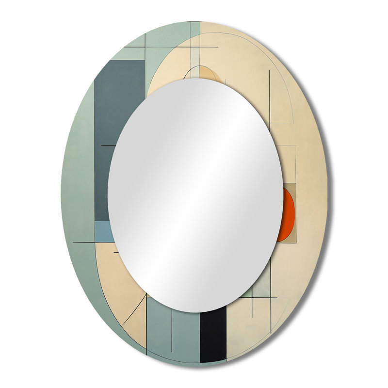 Serendipity Abstract Mid-Century Geometrics II - Miroir mural Mid-Century, 43" x 33"