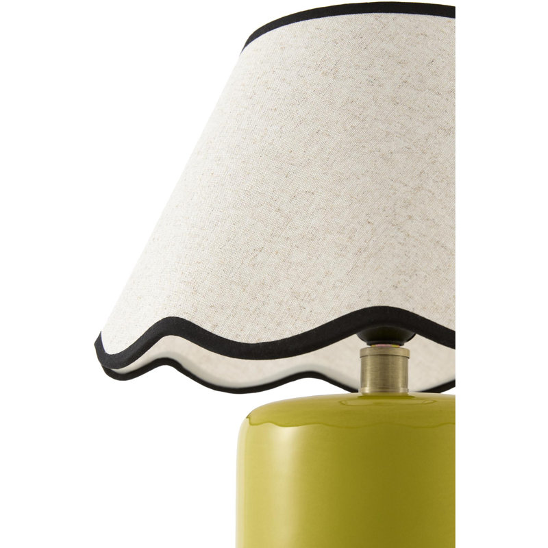 Aashif Table Lamp, Cream, Grass Green