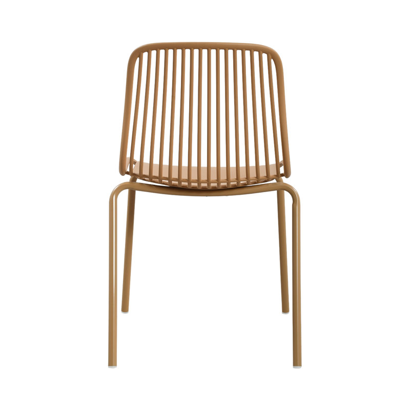 Ensemble de salle à manger d'extérieur en plastique 3 pièces Zora, Jaune brunâtre
