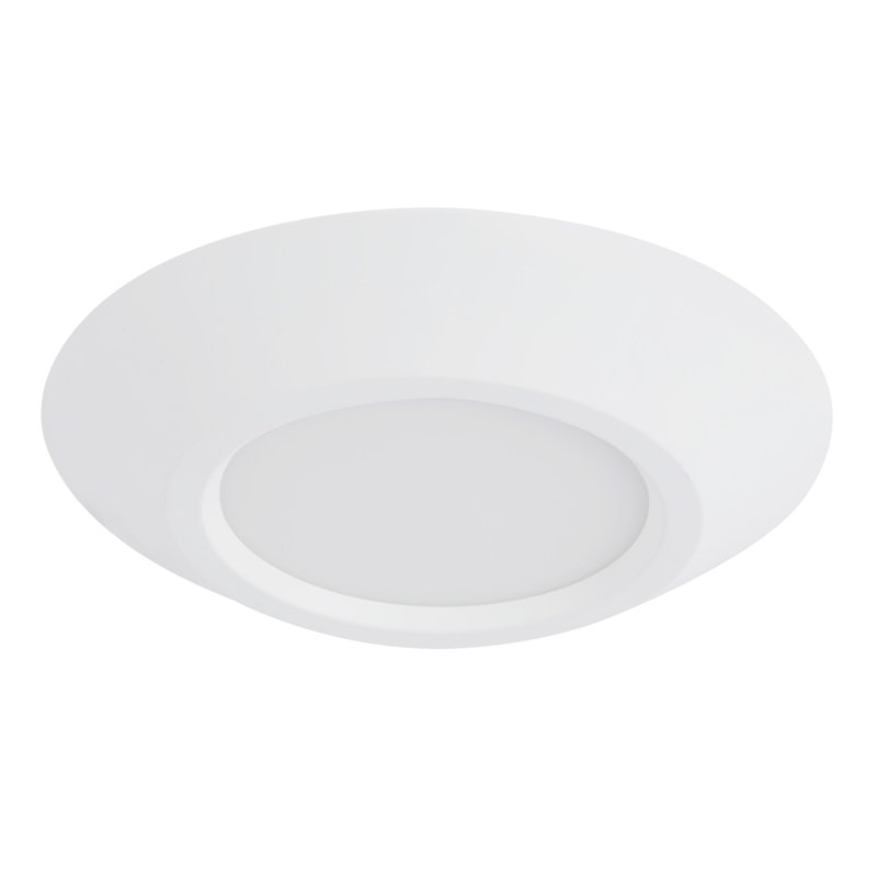 Weylo 5-in Black dimmable LED Flush Mount, White
