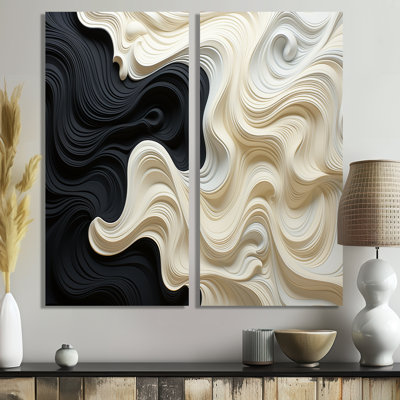 Art mural noir et blanc contrastant - art mural moderne bleu sarcelle