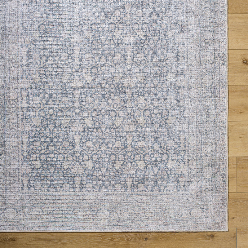 Vivir x Livabliss Lorelai Light Sliver Machine Washable Area Rug, Rectangle 6'7" x 9'