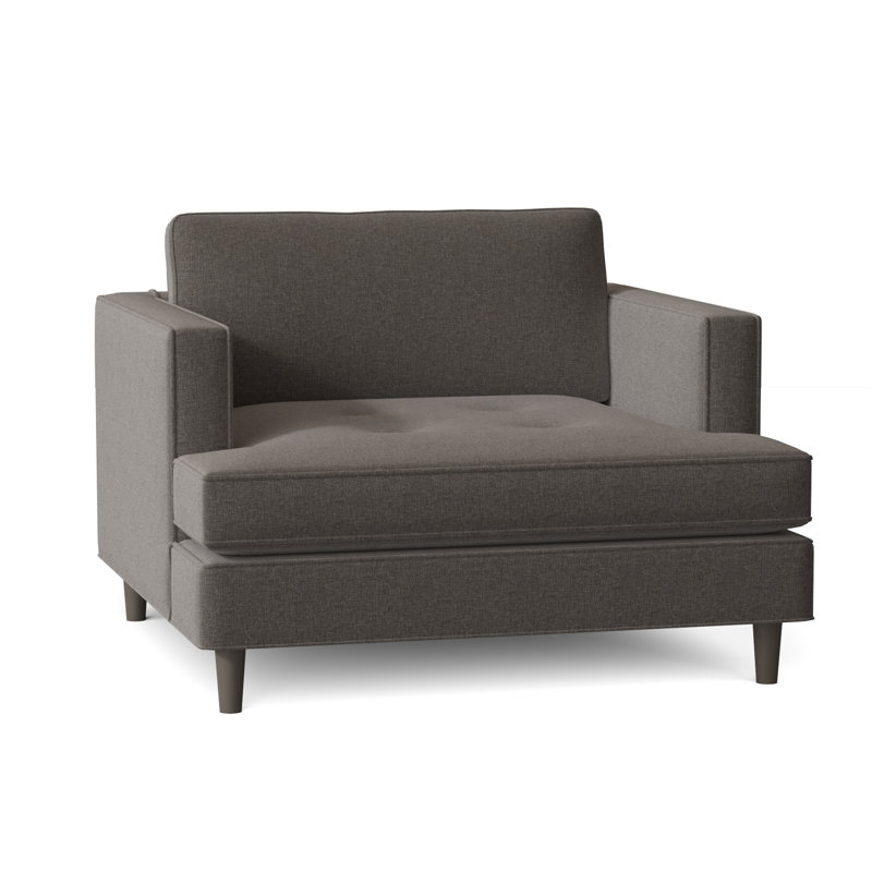 Chaise avec accoudoirs touffetée en polyester 41 po Burkouer, Thrillist Graphite Sustain®