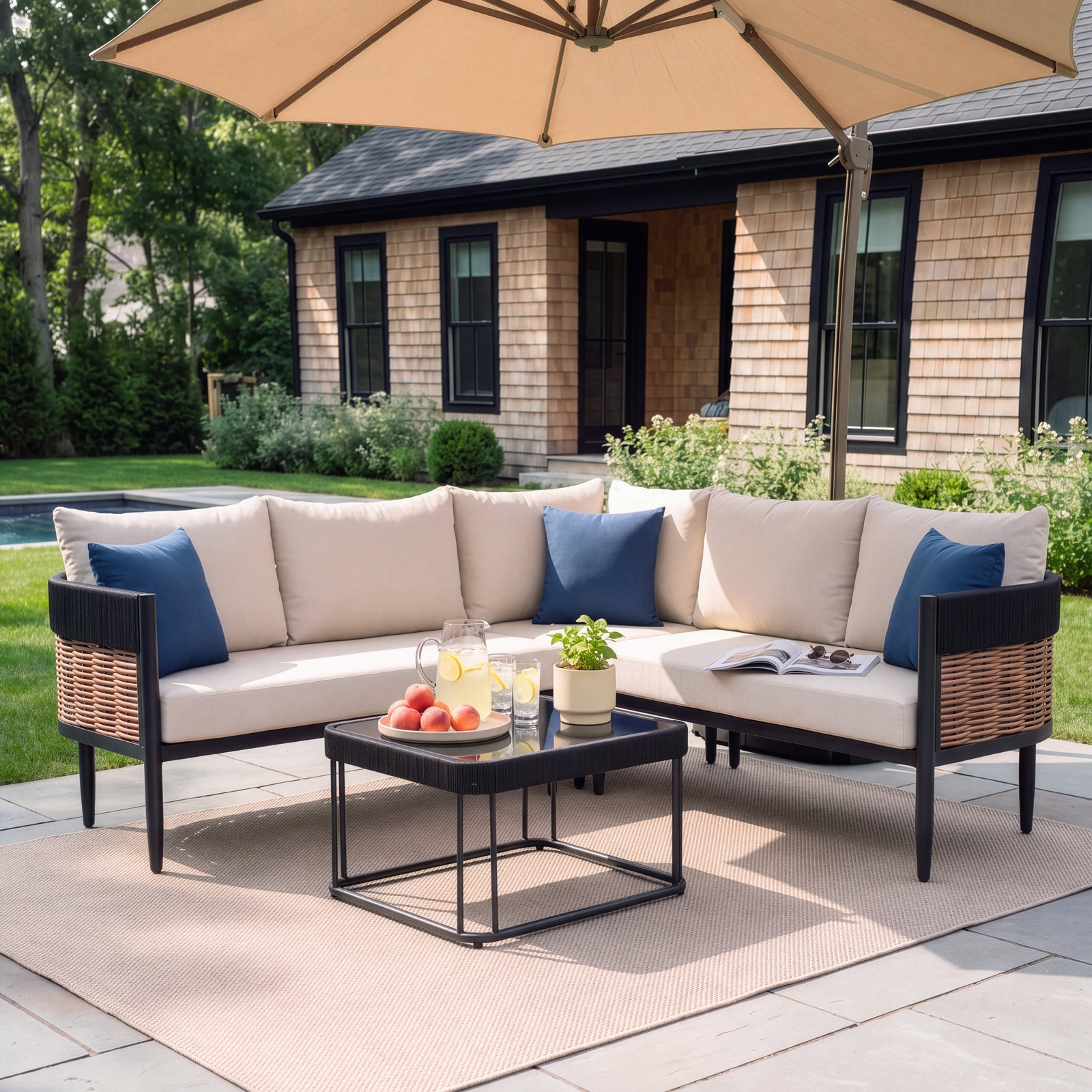 Corrente 5-Person Patio Seating Group, Taupe