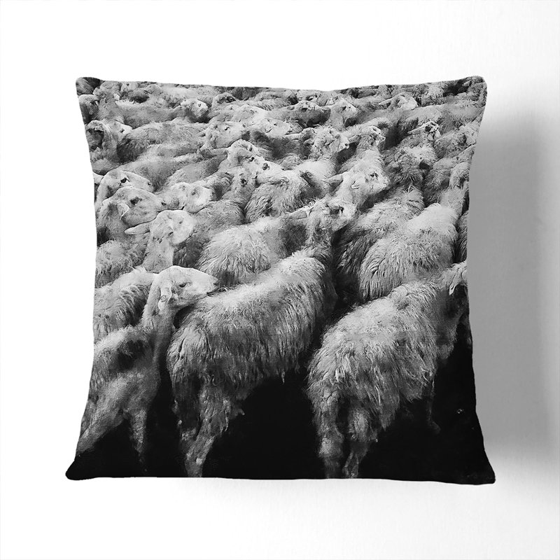Flock Of Sheep Vol.1 Square Throw Cushion, 55cm H x 55cm W x 20cm D