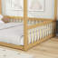Lit en bois d'hévéa avec clôture Canopy-1165149539