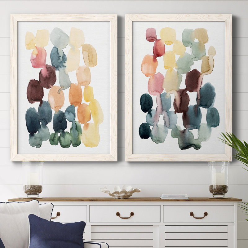 Desert Stones I - ensemble de 2 peintures sur toile encadrées, H 37,5 po x l 55 po, Blanc
