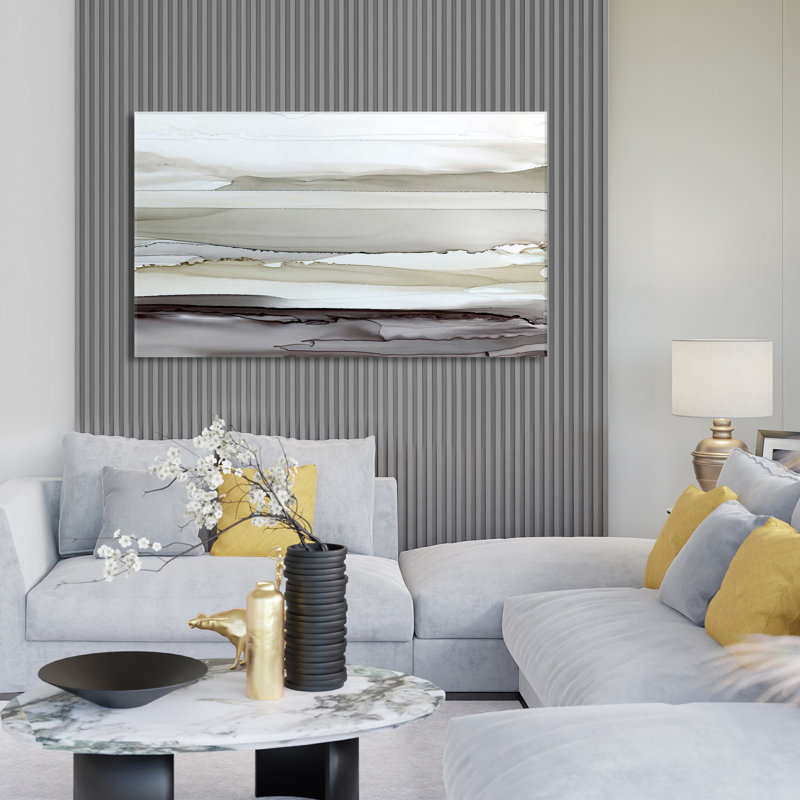 Shifting C Courants II par Carol Robinson - Peinture, L 30 po x H 18 po, Toile tendue