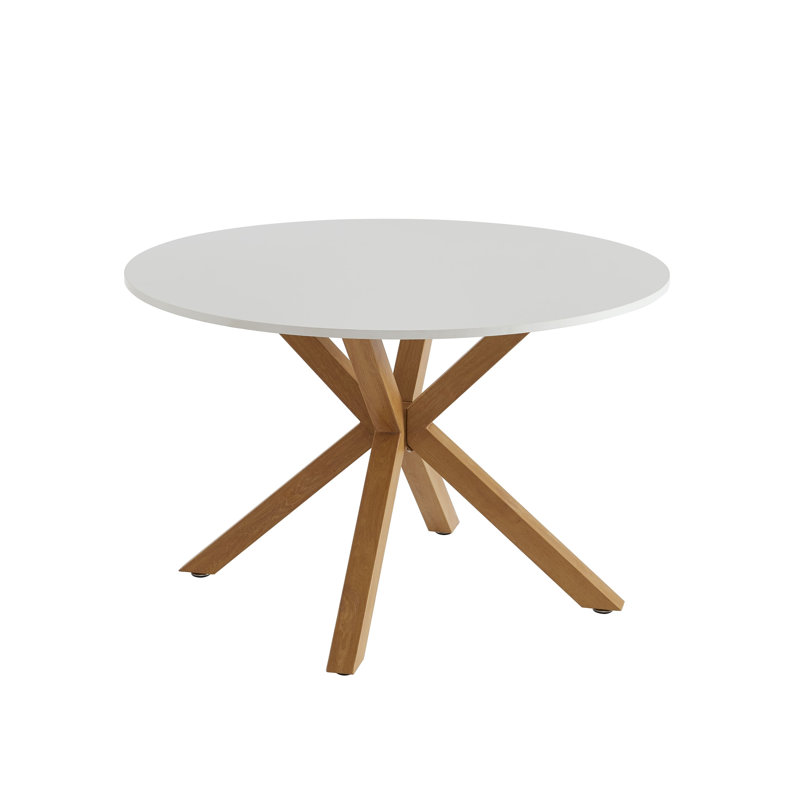 Kazier round dining table with white and oak effect - 47.24 inches