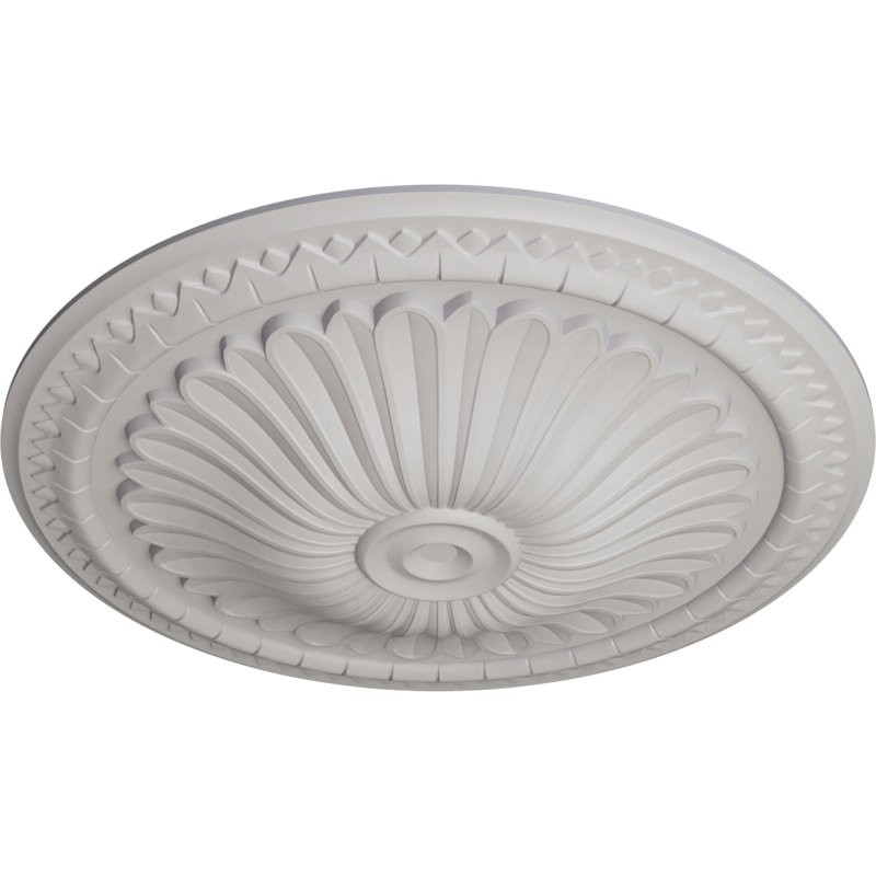 Médaillon de plafond Endurathane Artis, DO 15 3/4 po x P 1 3/8 po (convient aux auvents jusqu'à 6 7/8 po), fini craquelé blanc ultra pur peint à la main