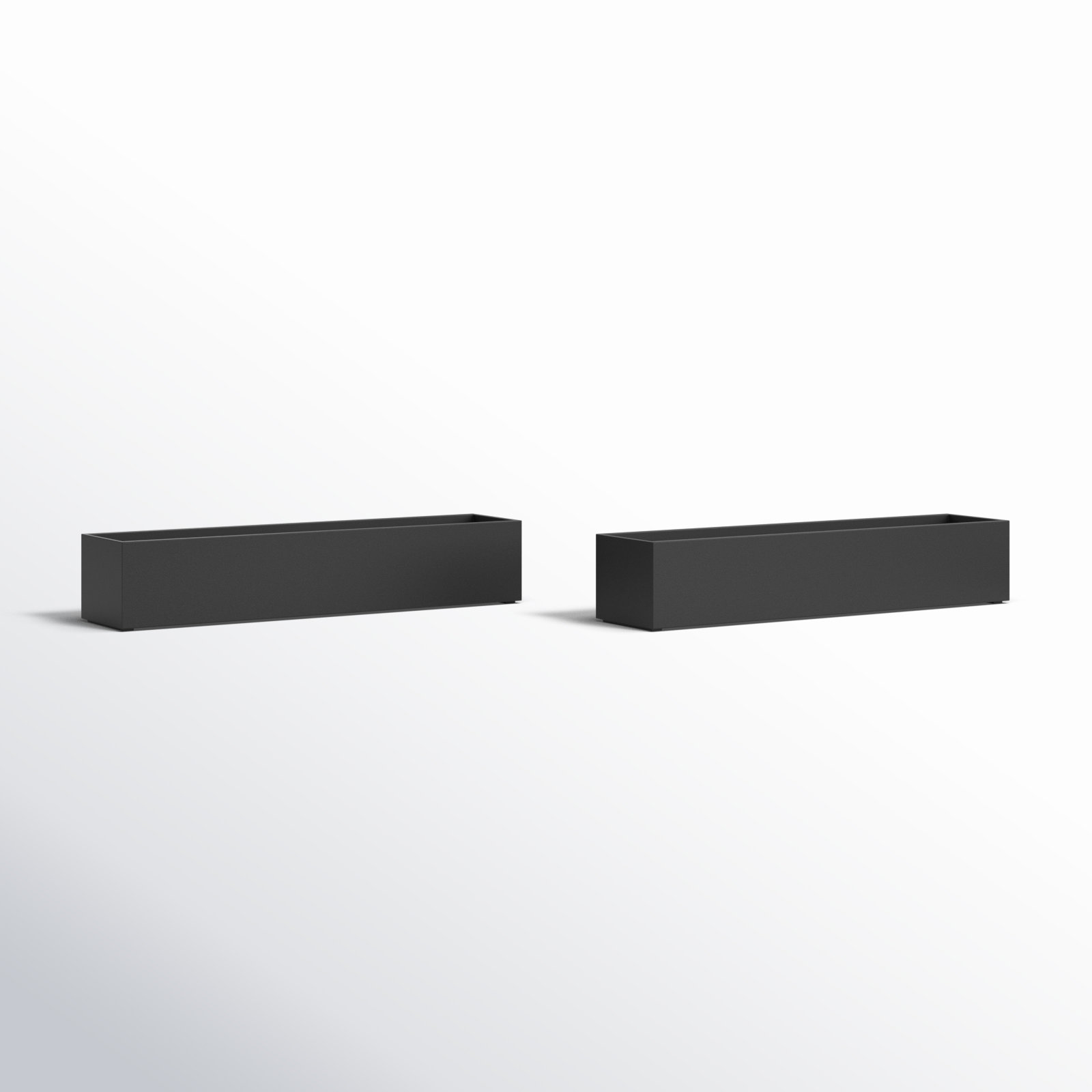 Geo Series Planter Box, Black, 3" H x 16" W x 3.5" D, Set of 2