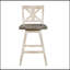 Ensemble de 2 chaises pivotantes à hauteur de comptoir en bois d'hévéa durable avec rotation à 360 degrés pour la cuisine et la salle à manger-2079609109