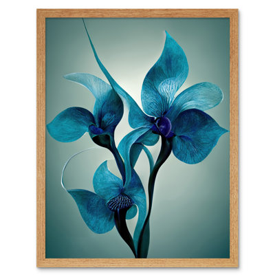 Elegant Teal Blue Orchid Flowers - Print
