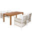 Ensemble de table de salle à manger en bois pour patio de 5 pièces, table rectangulaire d'extérieur de L 67 po avec 4 fauteuils en rotin pour piscine, jardin
