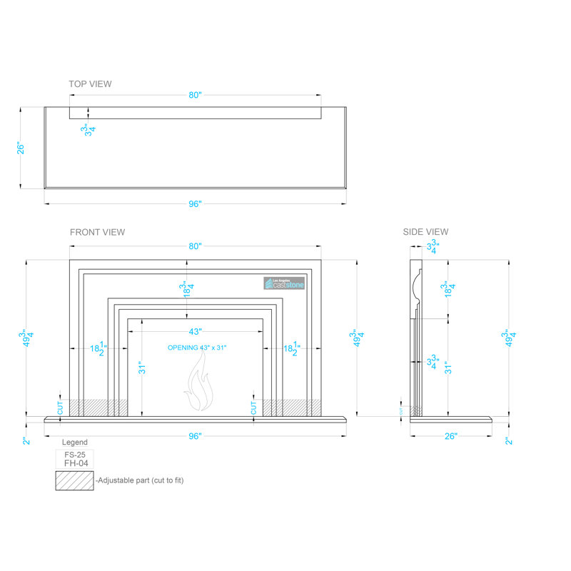 Verona Fireplace Surround, Old World Gray
