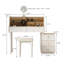 39.37"Modern Minimalist Cream Style Solid Wood Dressing Table with Password Lock Side Cabinet, Mirror and Stool