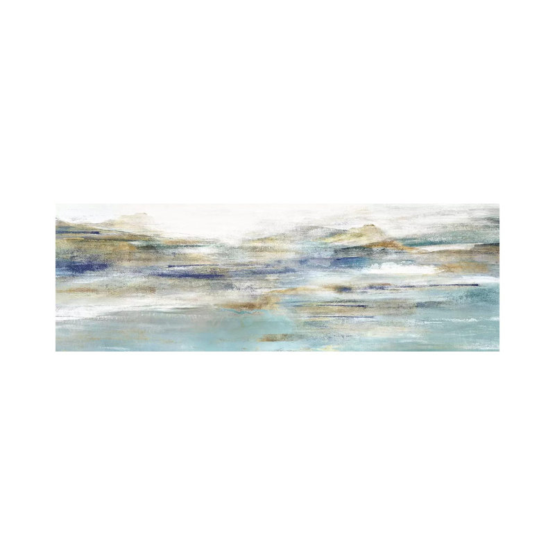 «Once a Clear III» par Isabelle Z - impression d'art graphique panoramique, H 16 po x l 48 po x 1,5 po, Toile tendue