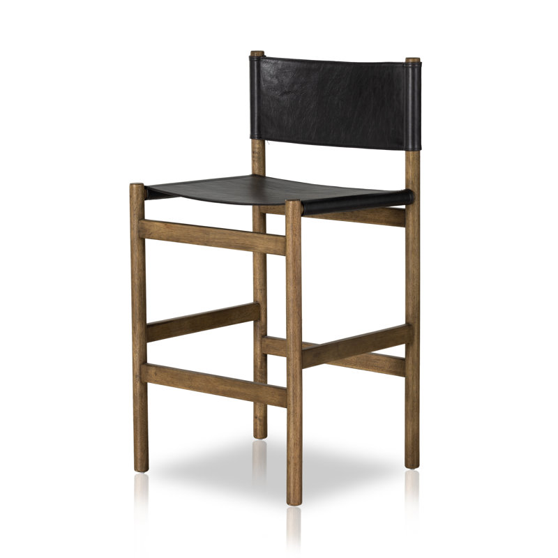 Tabouret Matisse, Tabouret de comptoir (siège d'une hauteur de 26,5, Noir, noir, noir, noir, Naturel rétro