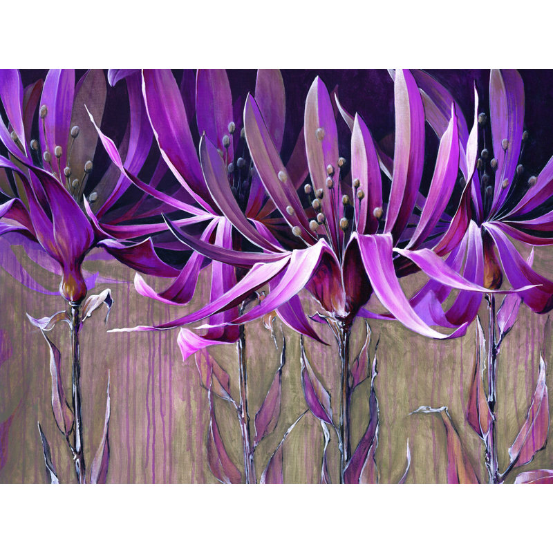 Fleurs mauves - impression sur toile tendue, H 12 po x l 16 po