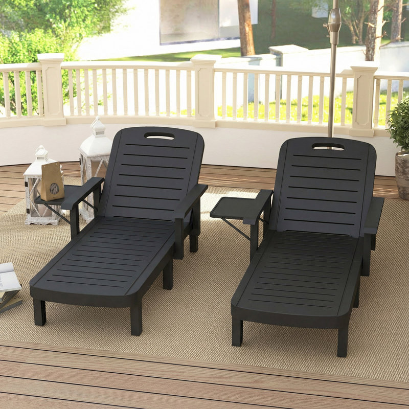 Outdoor Lounge Chair, Black