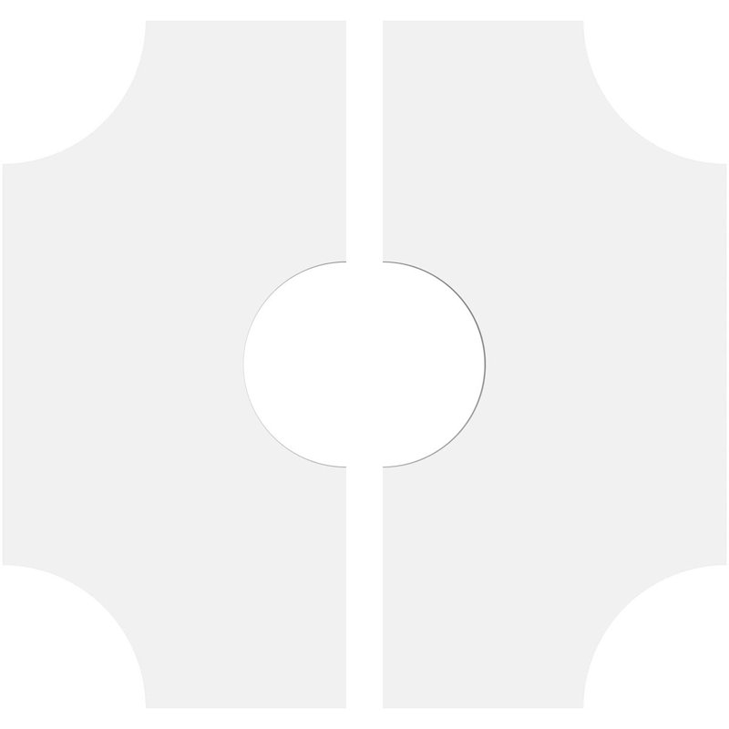 10"OD x 3"ID x 3"C x 1"P Haus Architectural Grade PVC Contemporary Ceiling Medallion, Two Piece, 1" H x 10" W x 10" D