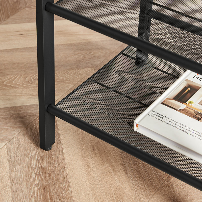 Table de bout avec rangement Mayville, Brun rustique