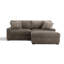 3 - Piece Upholstered Light Brown Faux Rabbit Fur Flannel Modular Sectional Sofa with Throw Pillows & Removable Ottomans-577871370