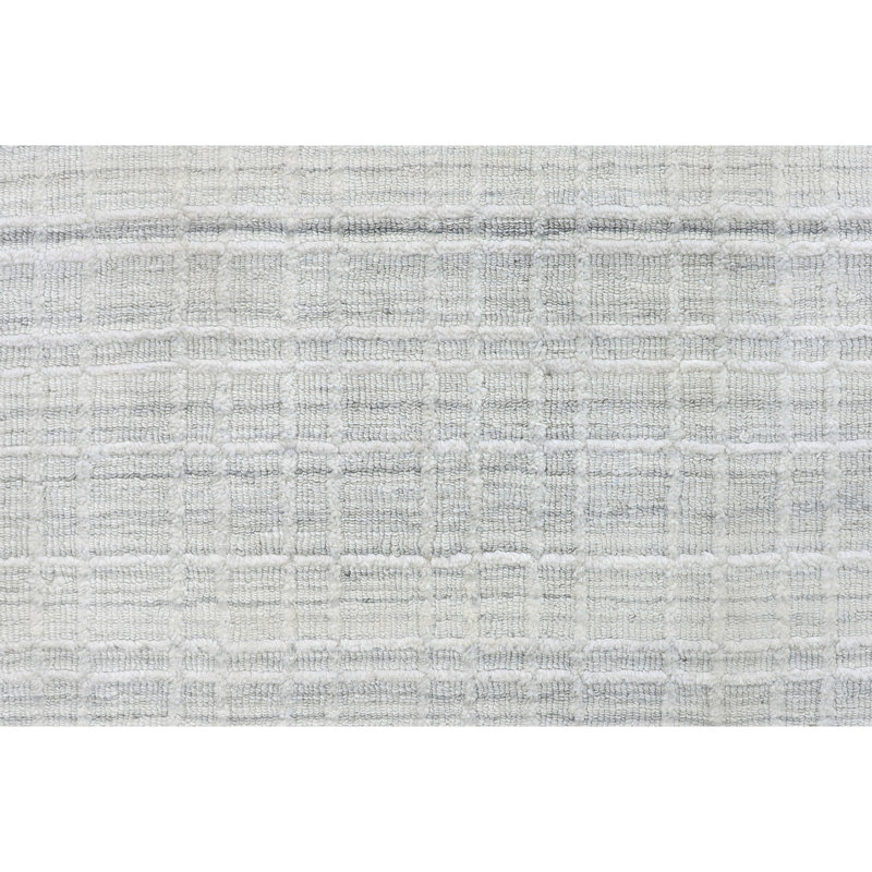Tapis gris noué à la main de haute qualité, Rectangle 8 pi x 10 pi