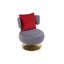 Fauteuil pivotant, fauteuil rond en tissu pour la chambre à coucher du salon