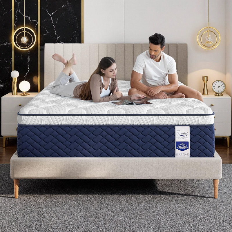 Matelas hybride Hotel-Style, de taille moyenne / pleine / grand / très grand avec support à 5 zones et ressorts de refroidissement - sans fibre de verre, CertiPUR-US