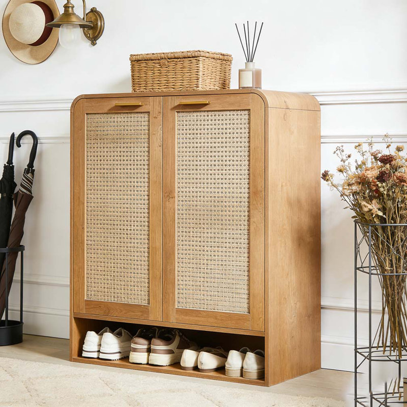 Shoe Cabinet with Doors, 6-Tier Shoe Storage Cabinet with Adjustable Shelves