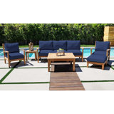Huntington Outdoor 6 - Piece Teak Conversation Set