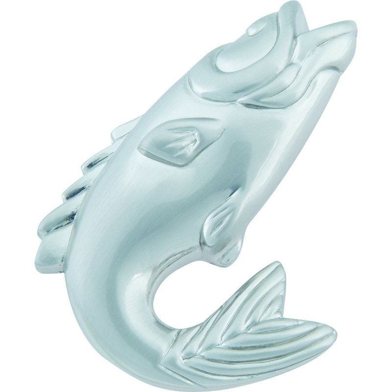 Brushed Nickel Modern Fish Design Cabinet Knob