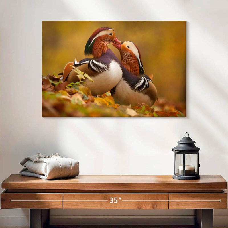 Brampt Loving Mandarin Ducks, 24" H x 36" W