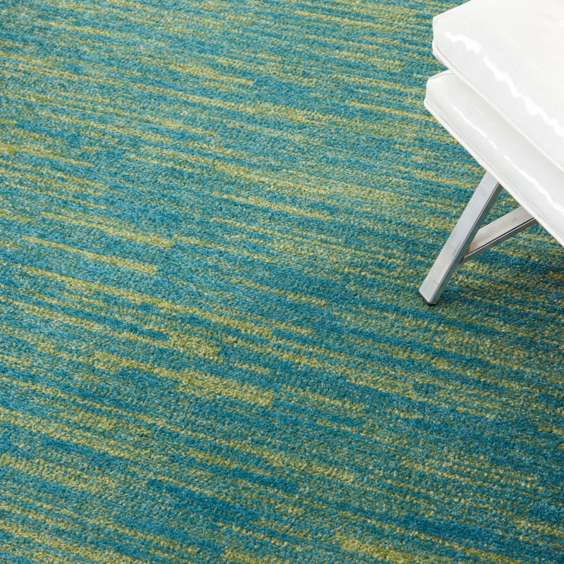 Tapis bleu / vert Nourison Essentials, Rectangle 4 pi x 6 pi