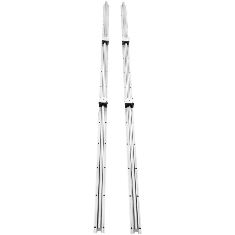Linear Guide Rail Set, 2 PCS Guide Rails and 4 PCS SBR20UU Slide Blocks, Linear Rails and Bearings Kit for Automated Machines DIY Project CNC Router Machines