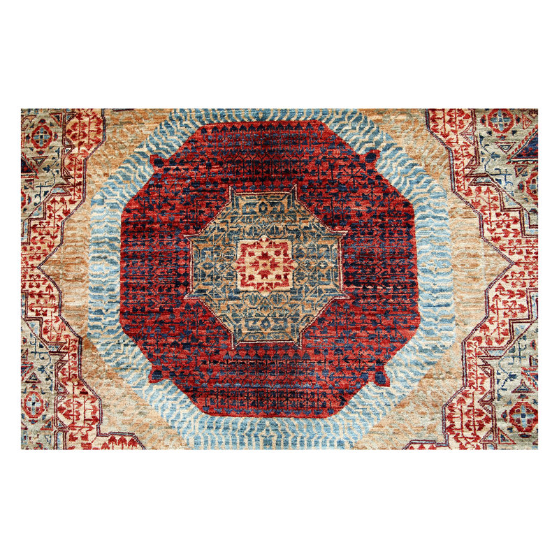 Hand-Knotted High-Quality Light Green, Light Blue, and Beige Area Rug