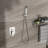 Dual Shower Head - 16 Inch Ceiling Mount Square In With -Balanced Valve, Rainfall And Handheld, Easy Installation Heat Resistance 16" System To Install & Clean-125519053
