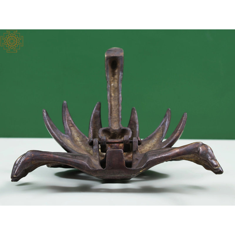 Heurtoir de porte en crabe en laiton fait à la main 7 "| Quincaillerie nautique côtière pour l'entrée principale | Décoration artisanale indienne en métal