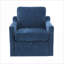 Fauteuil d'appoint pivotant à 360 degrés, fauteuil confortable en chenille bleu marine avec charge USB + Type-C pour la lecture dans le salon, adultes-486706693