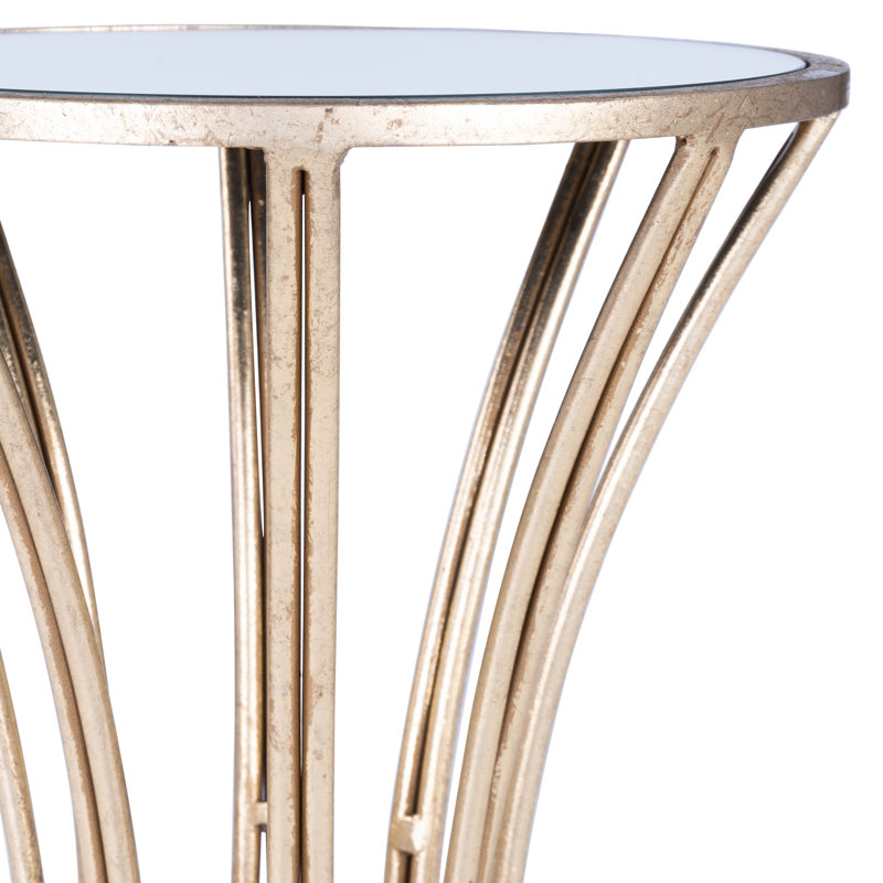 Faruh Metal & Mirrored Side Table