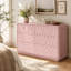 Commode 6 tiroirs Rundelle avec motif de grain en spirale 3D et conception ondulée sans poignée-133672516