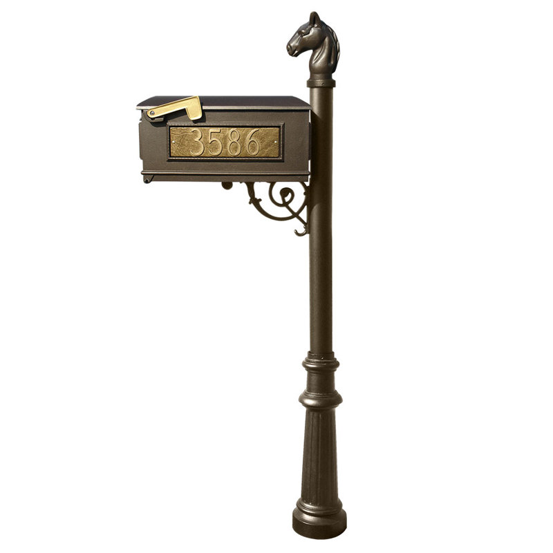 Boîte aux lettres montée sur poteau Lewiston, Bronze, Oui
