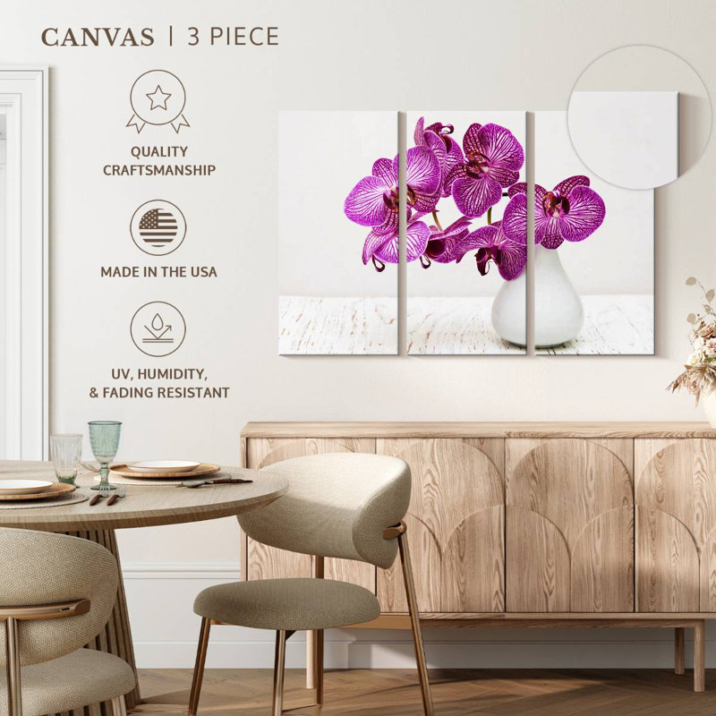Orchidées Harnek dans un vase, H 36 po x l 57 po
