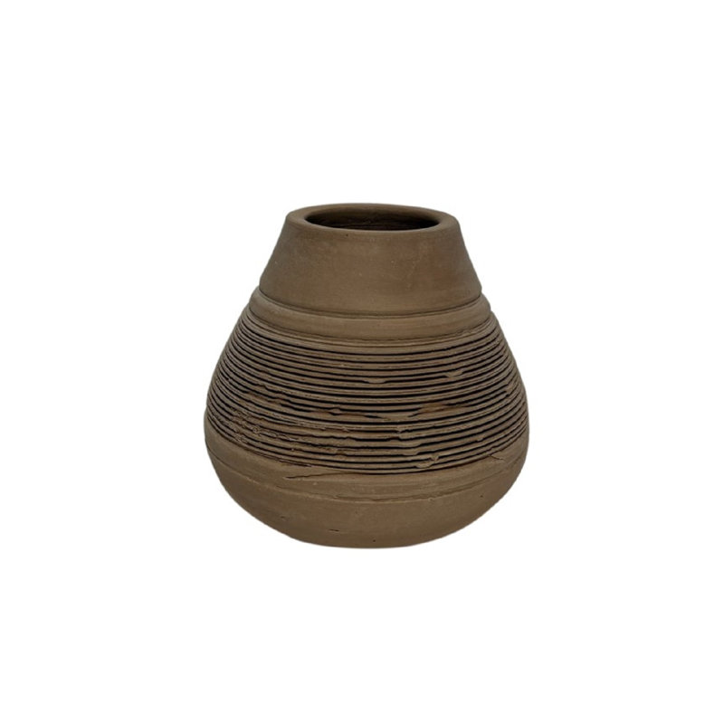 Terracotta Vase H 5.5" & Dia 6.3", Natural 