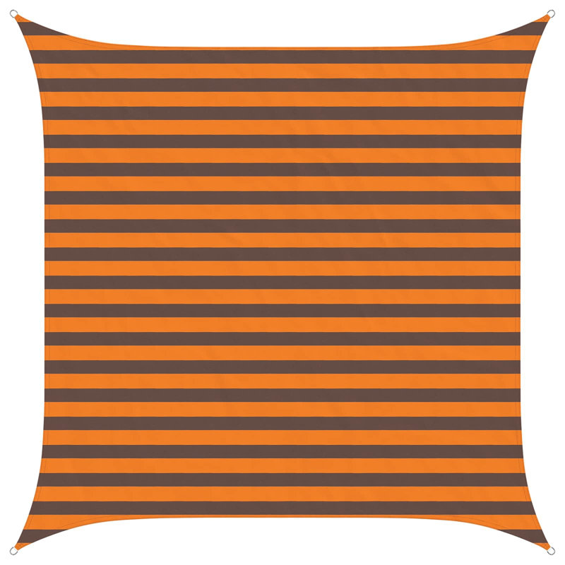 Vidaxl Sunshade Sail Oxford Fabric Rectangular Patio Shade Sunscreen Canopy, 2.5m W x 2.5m L, Orange/Brown