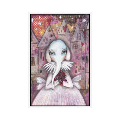 Elephant With Roses by Tamara Laporte - Print on Canvas