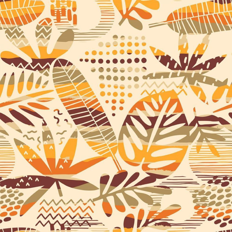 Rouleau de papier peint adhésif Sedlak, Crème / orange, L 126 po x l 24 po