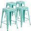 Kai Industrial Style Bar Stool - Set of 4 - Modern Metal Counter or Bar Height-270456258-270456266