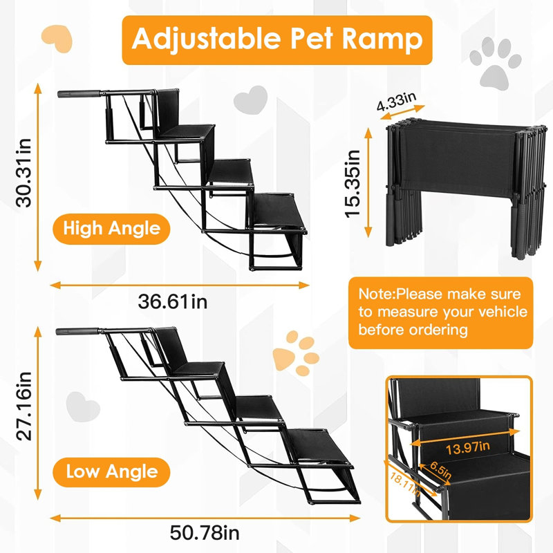 Rampe pliable pour chien en 4 étapes pour camions et VUS